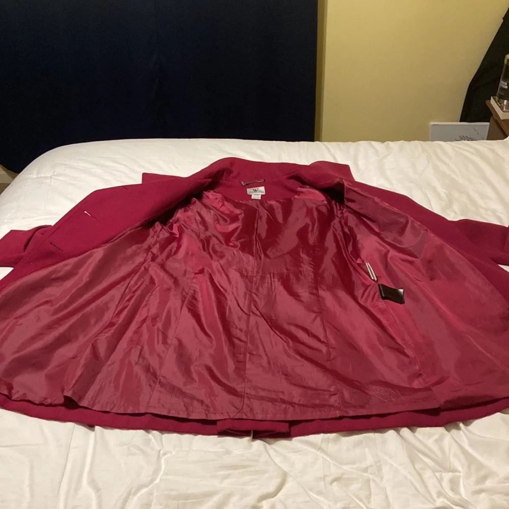 Worthington Fuchsia Peacoat Black Buttons and Tye Waist Size M GORGEOUS! EUC!!! - Picture 13 of 16